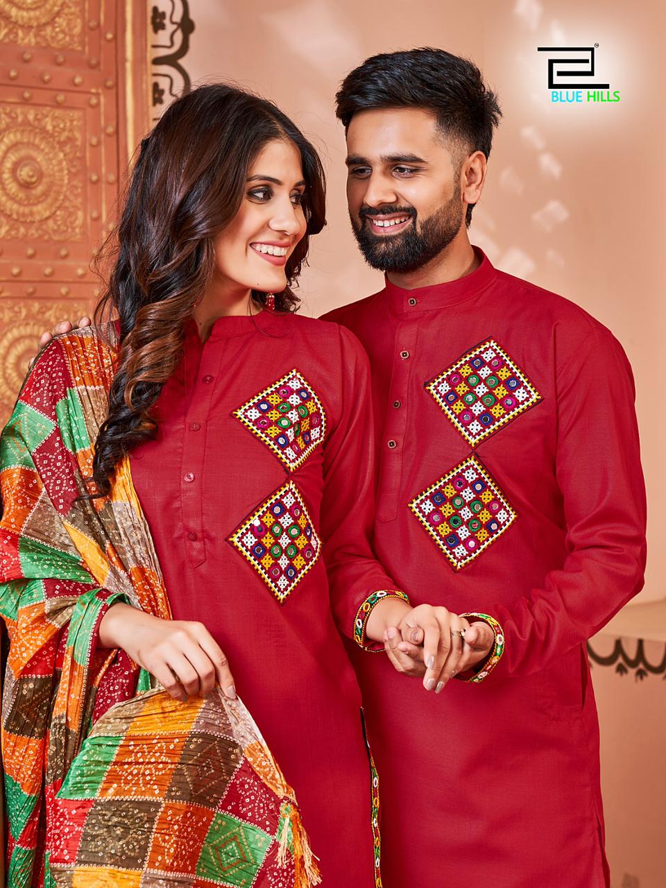 Blue Hills Navratri Twinning Couple Wear Readymade Suits Catalog